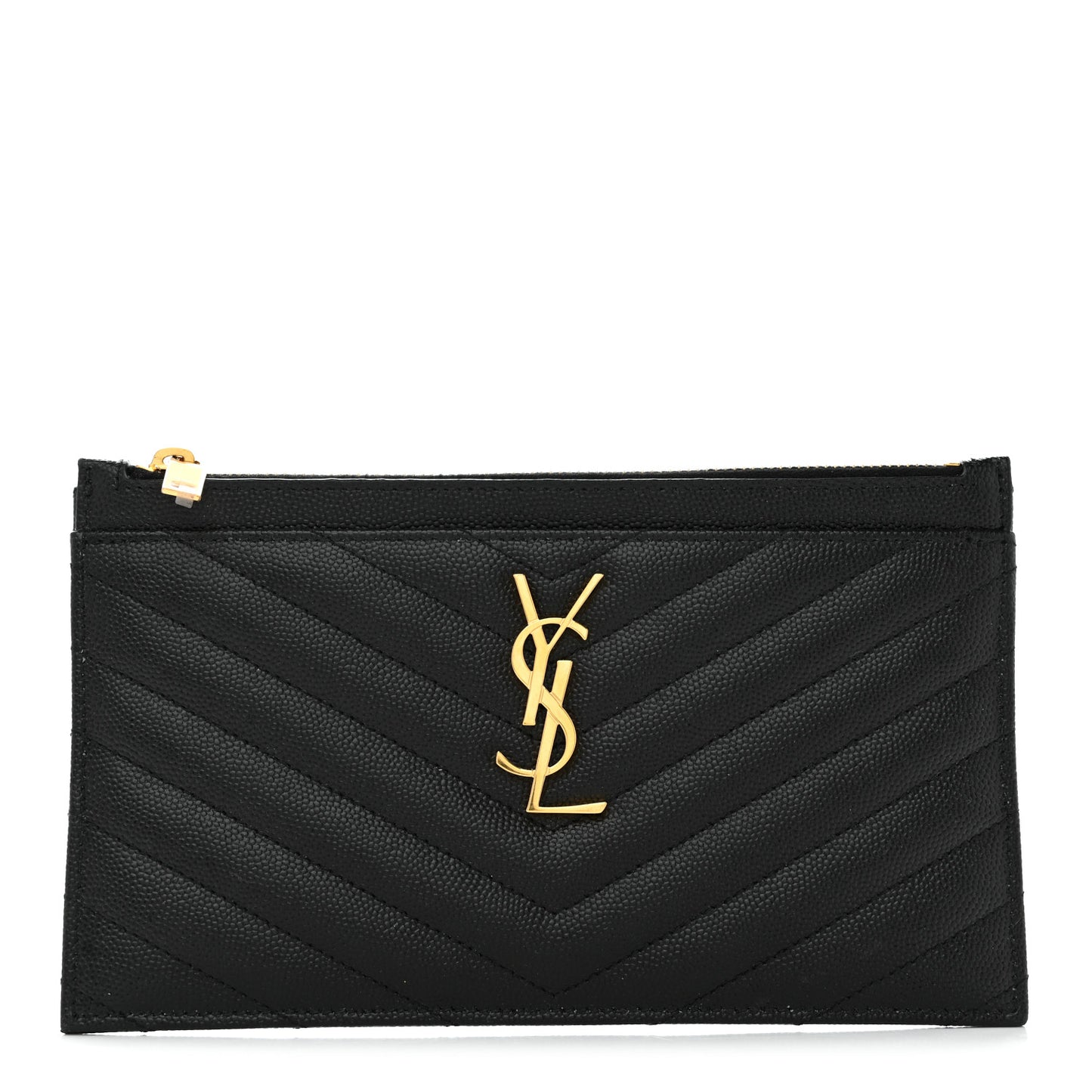 Grain De Poudre Chevron Monogram Bill Pouch Black
