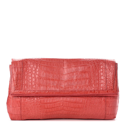 Nancy Gonzalez Crocodile Foldover Clutch Red 1 of 7