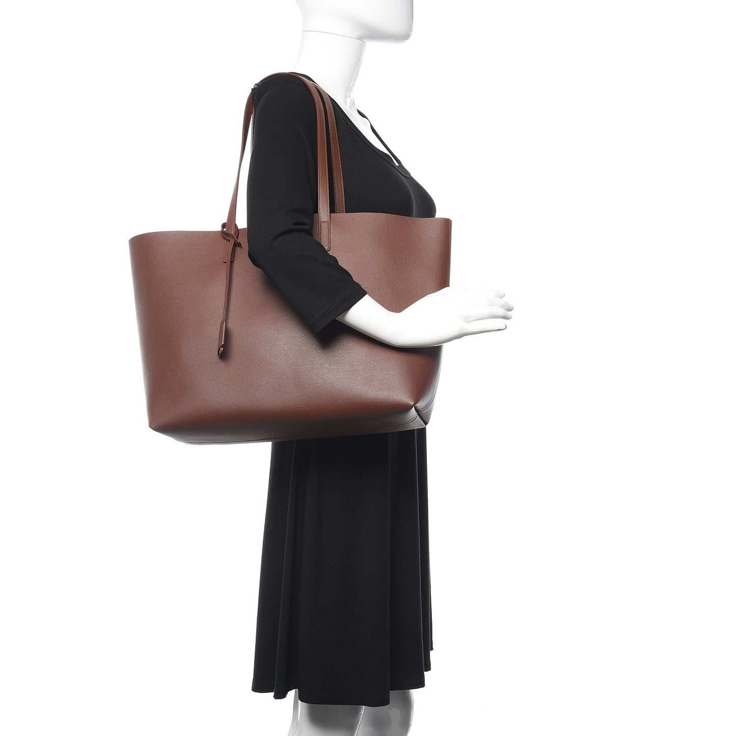 Calfskin Large Shopping Tote Old Brandy