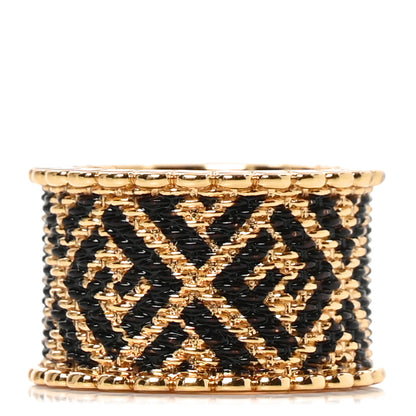 Fendi Metal FF Ring M Black Gold 1 of 4