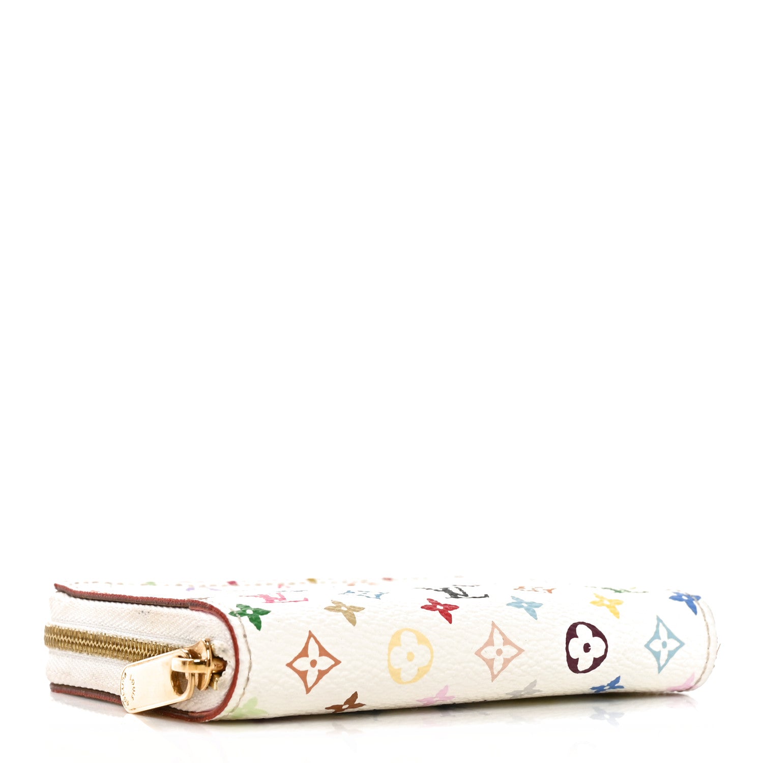 Louis Vuitton Monogram Multicolor Zippy Coin Purse Wallet White Litchi 4 of 7