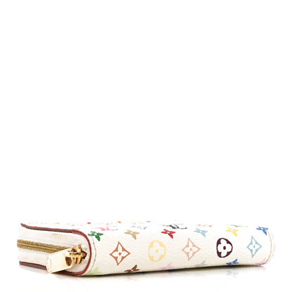 Louis Vuitton Monogram Multicolor Zippy Coin Purse Wallet White Litchi 4 of 7