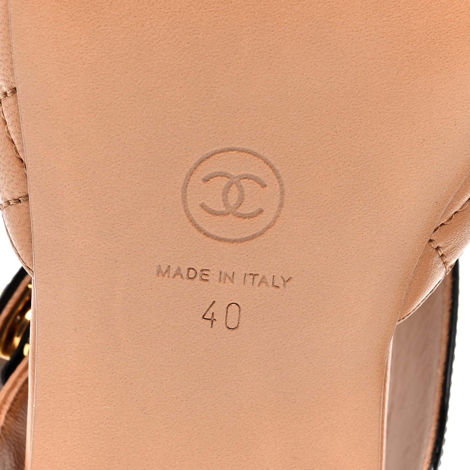 Chanel Patent Lambskin Quilted Cap Toe Ballerina Flats 40 Light Brown Black 6 of 9