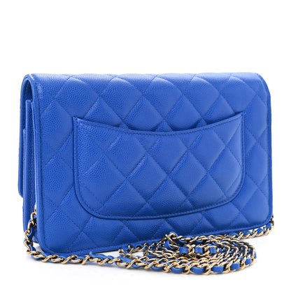 Chanel Caviar Quilted Wallet On Chain WOC Blue 2 of 12