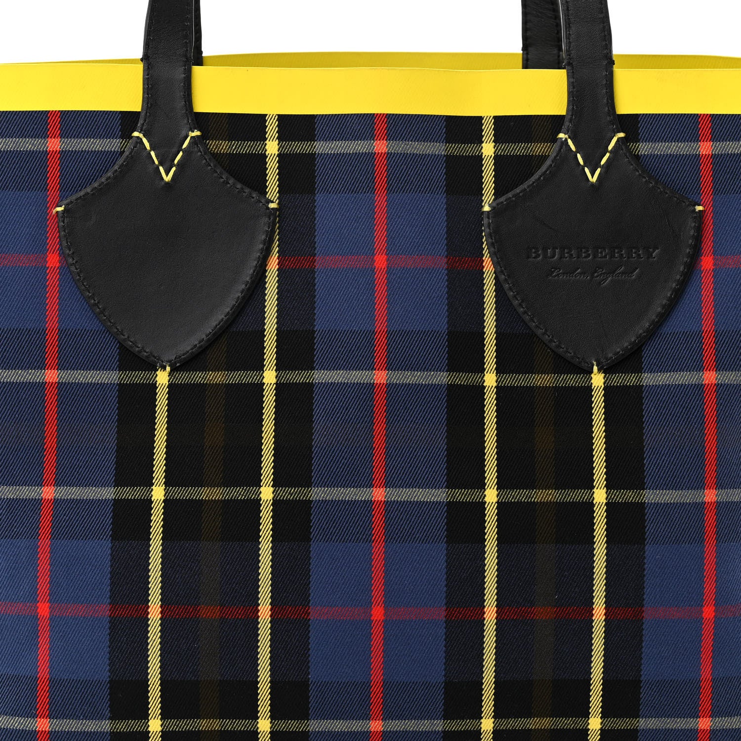 Burberry Vintage Check Medium The Giant Reversible Tote Racing Green Cobalt Blue 7 of 10