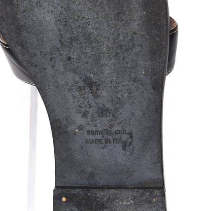 Hermes Box Calfskin Oran Sandals 38 Black 9 of 10