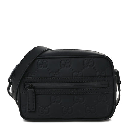 Gucci Rubber Effect Calfskin GG Mini Crossbody Bag Black 1 of 9