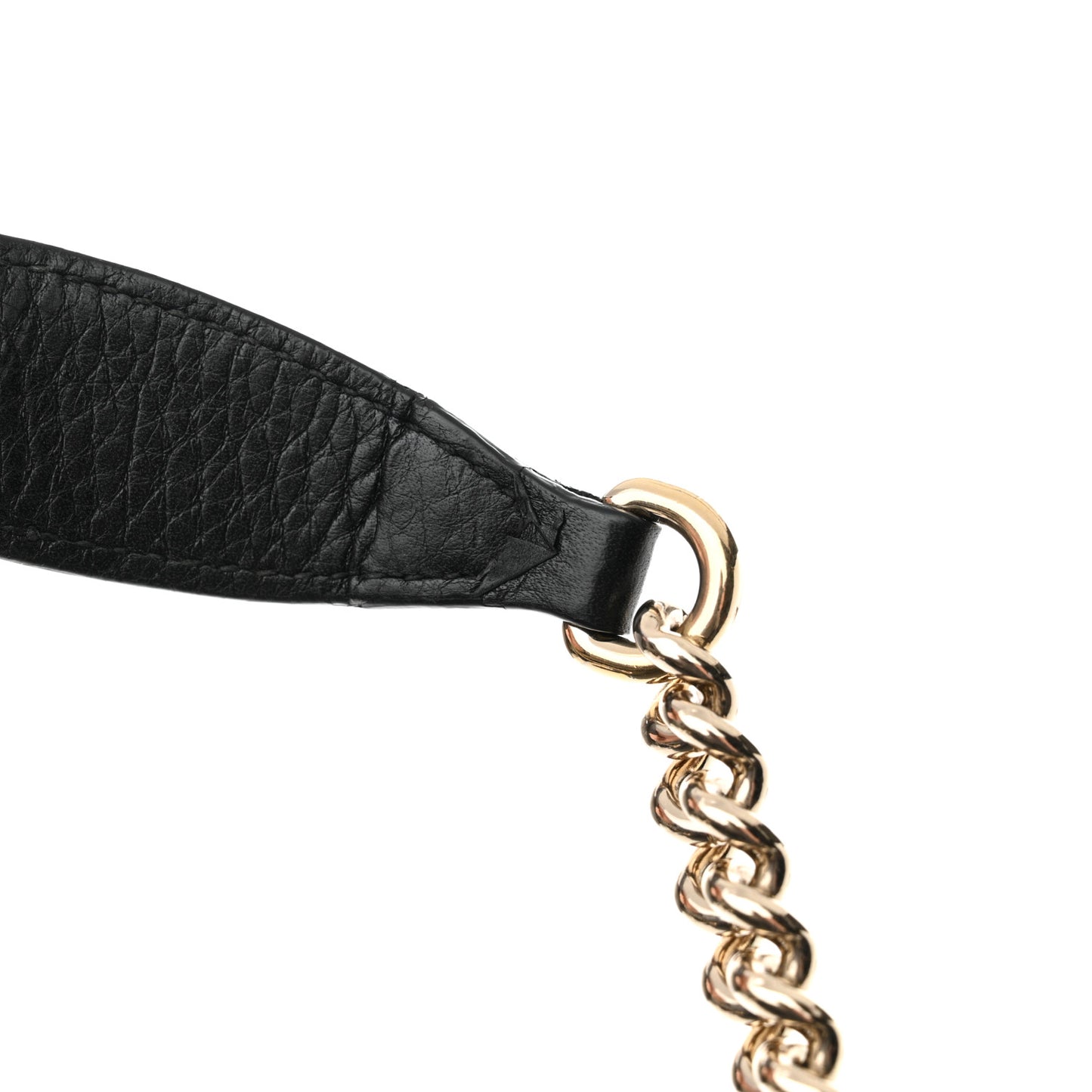 Pebbled Calfskin Medium Soho Chain Shoulder Bag Black