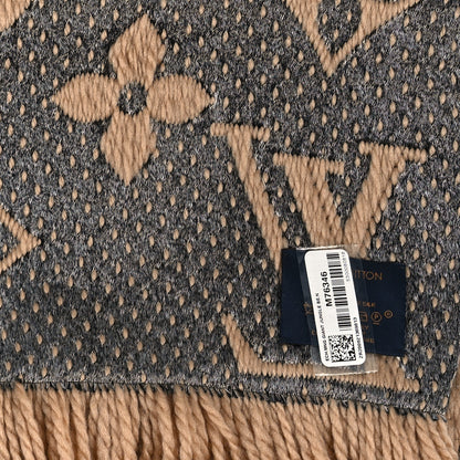 Louis Vuitton Wool Silk Monogram Giant Jungle Logomania Shine Scarf Beige 3 of 3