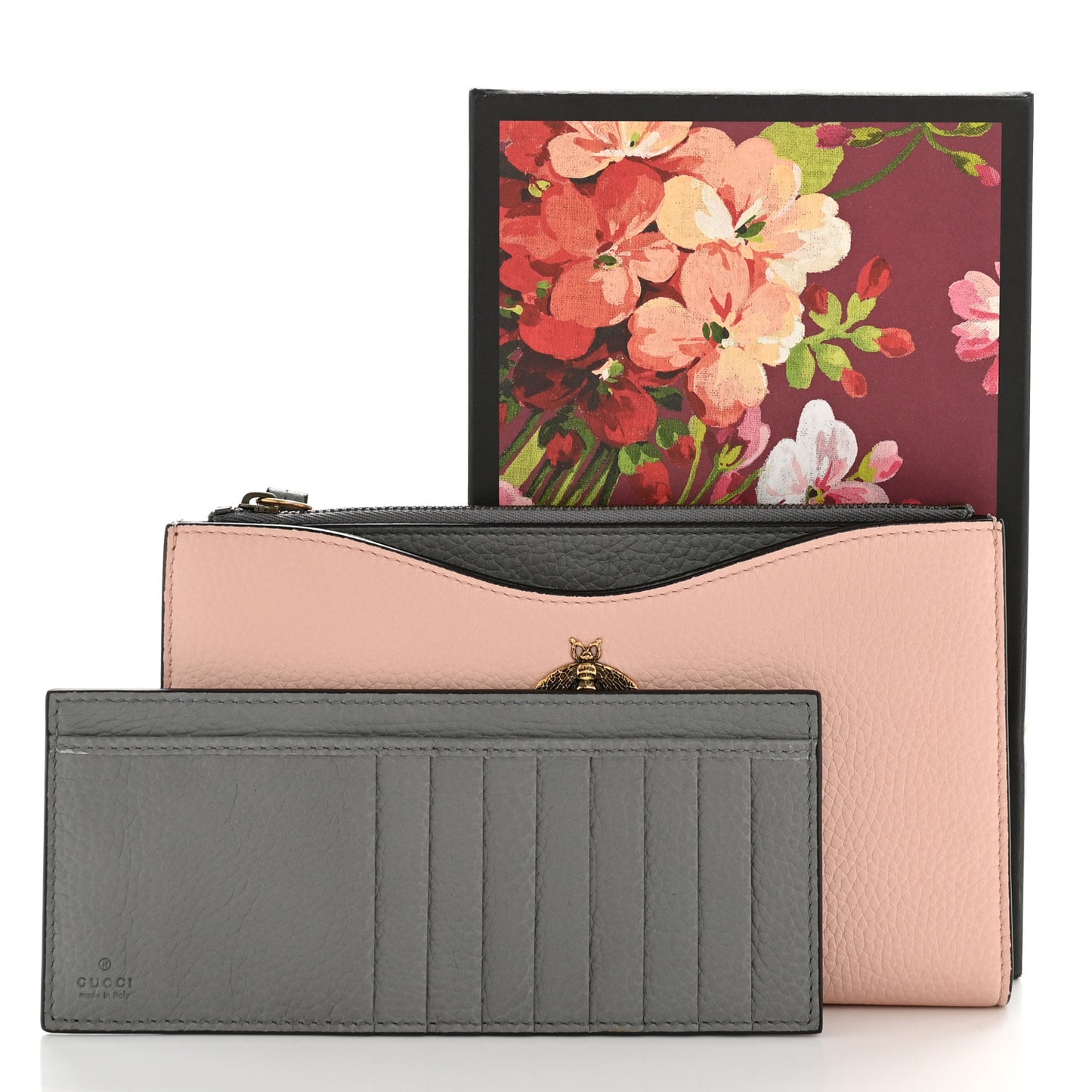 Cellarius Calfskin Blind For Love Bee Traveler Wallet Light Pink