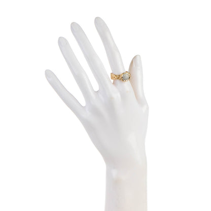 John Hardy 18k Yellow Gold Pave Diamond Braided Chain Ring 7.25 2 of 6