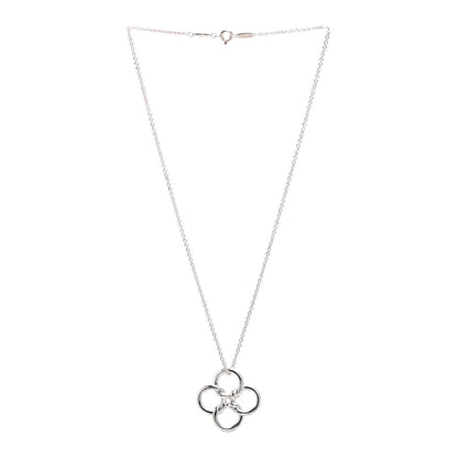 Tiffany Sterling Silver Elsa Peretti Quadrifoglio Pendant Necklace 2 of 4