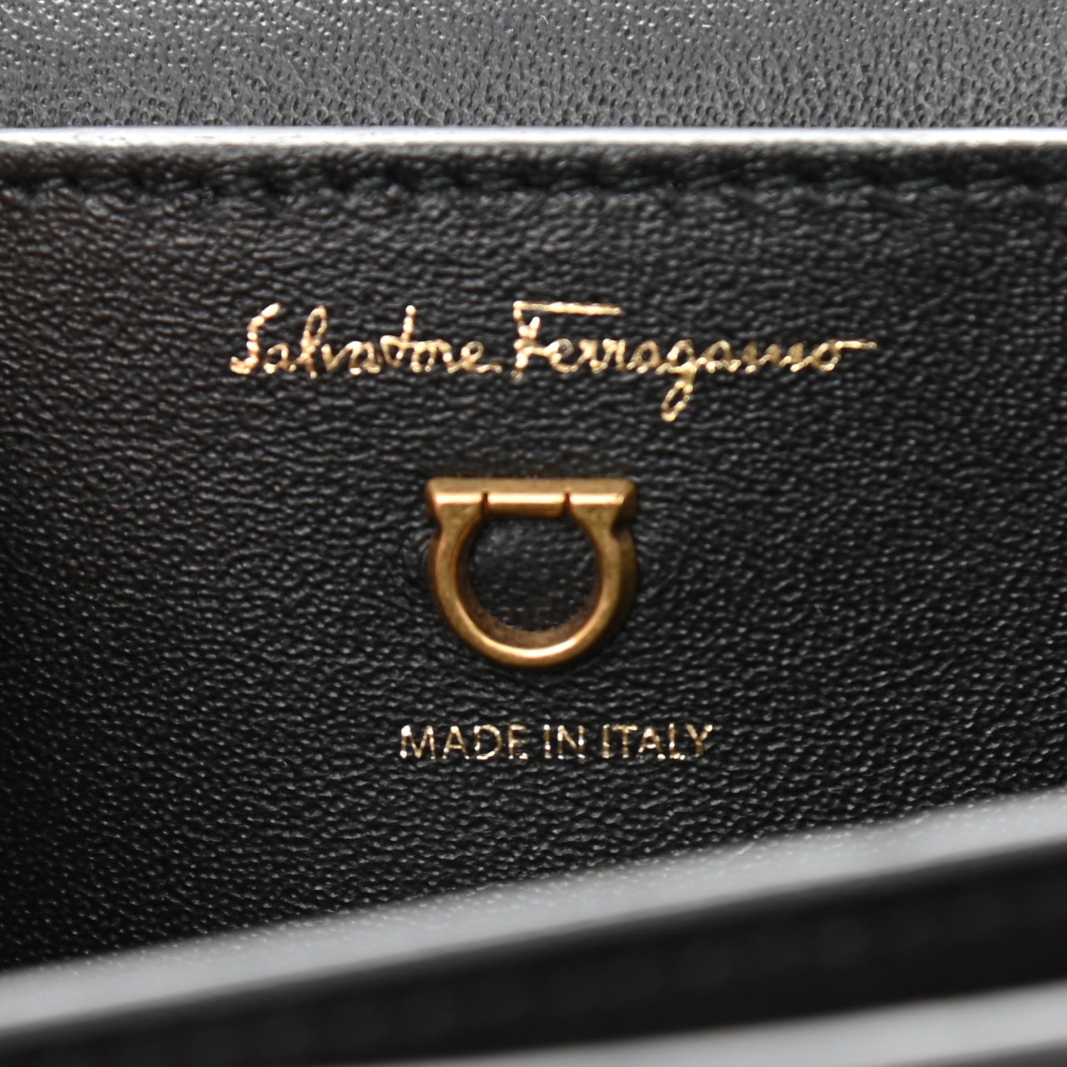 Salvatore Ferragamo Calfskin Trifolio Flap Shoulder Bag Black 9 of 10