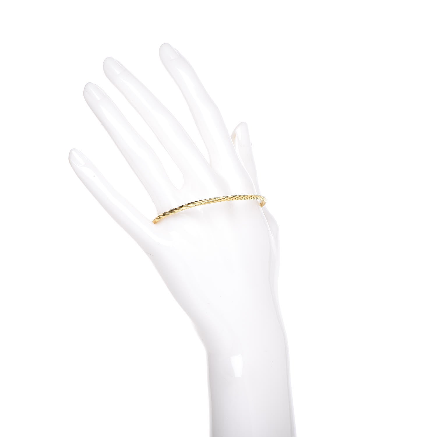 David Yurman 18K Yellow Gold Diamond 2.6mm Cable Collectibles Buckle Bracelet 2 of 4