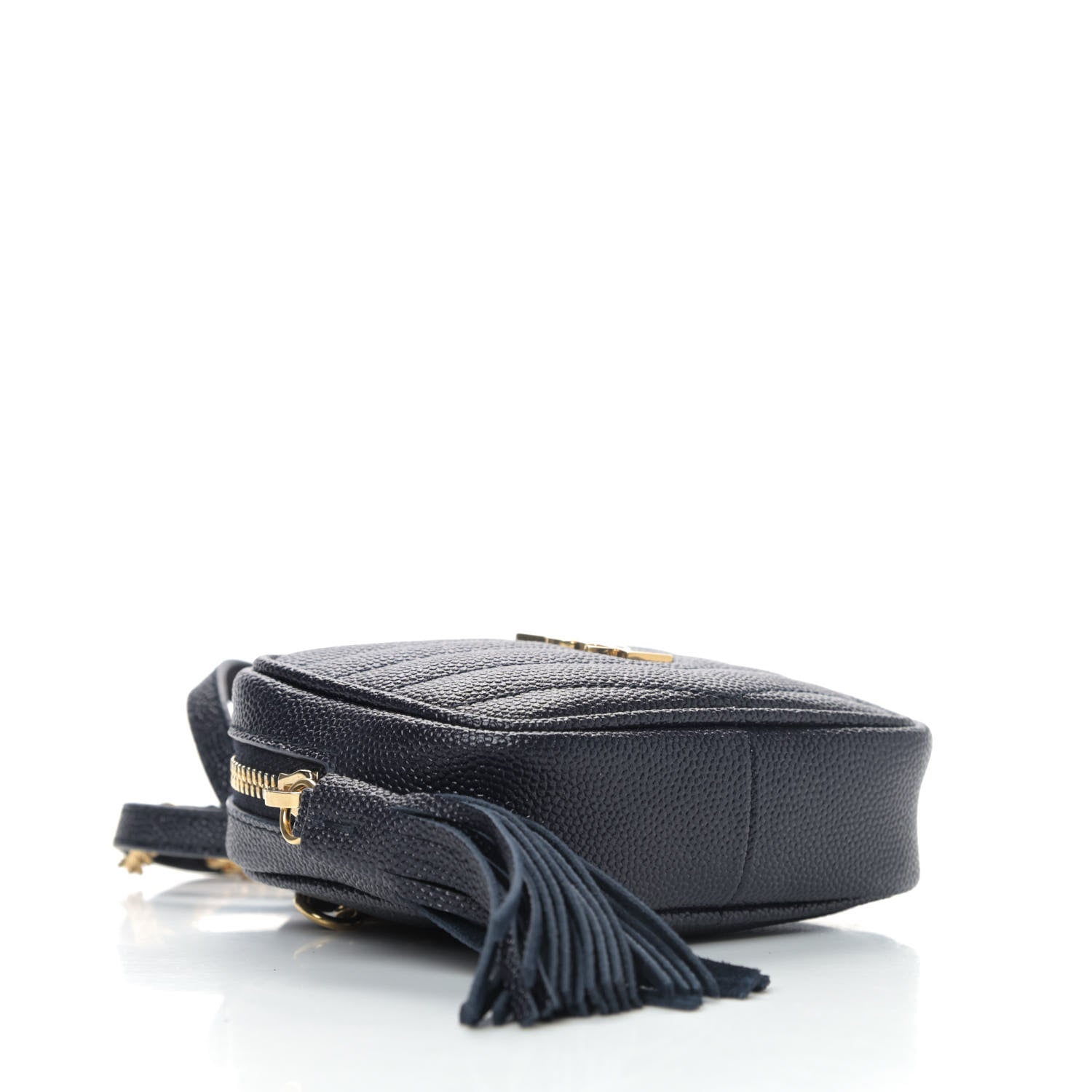 Saint Laurent Grain De Poudre Matelasse Monogram Baby Lou Camera Bag Deep Marine 3 of 4