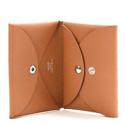 Hermes Epsom Calvi Duo Card Case Gold 5 of 8