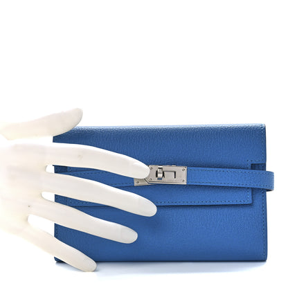 Hermes Chevre Mysore Medium Kelly Wallet Bleu Zanzibar 2 of 14