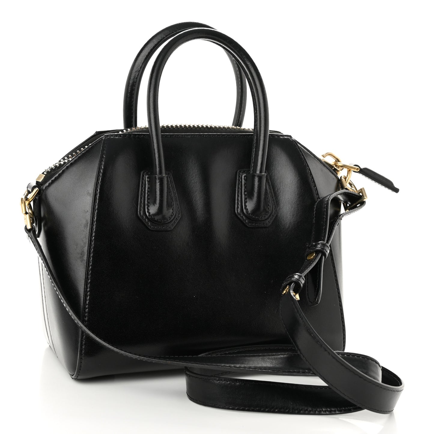 Shiny Lord Calfskin Mini Antigona Black