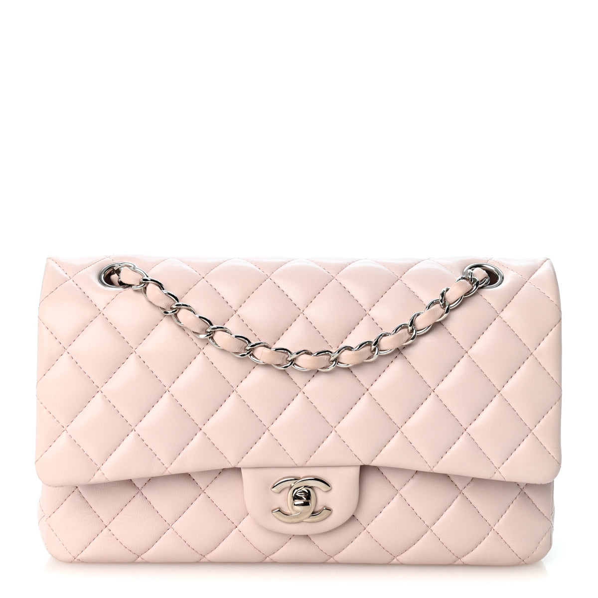 Chanel Lambskin Quilted Medium Double Flap Light Pink 1 of 10