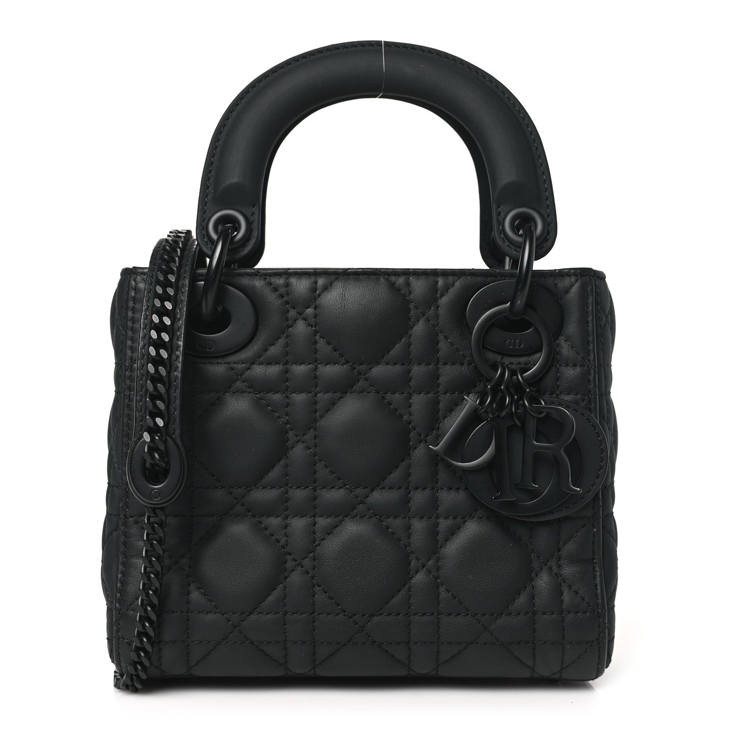 Ultra Matte Calfskin Cannage Mini Lady Dior Black