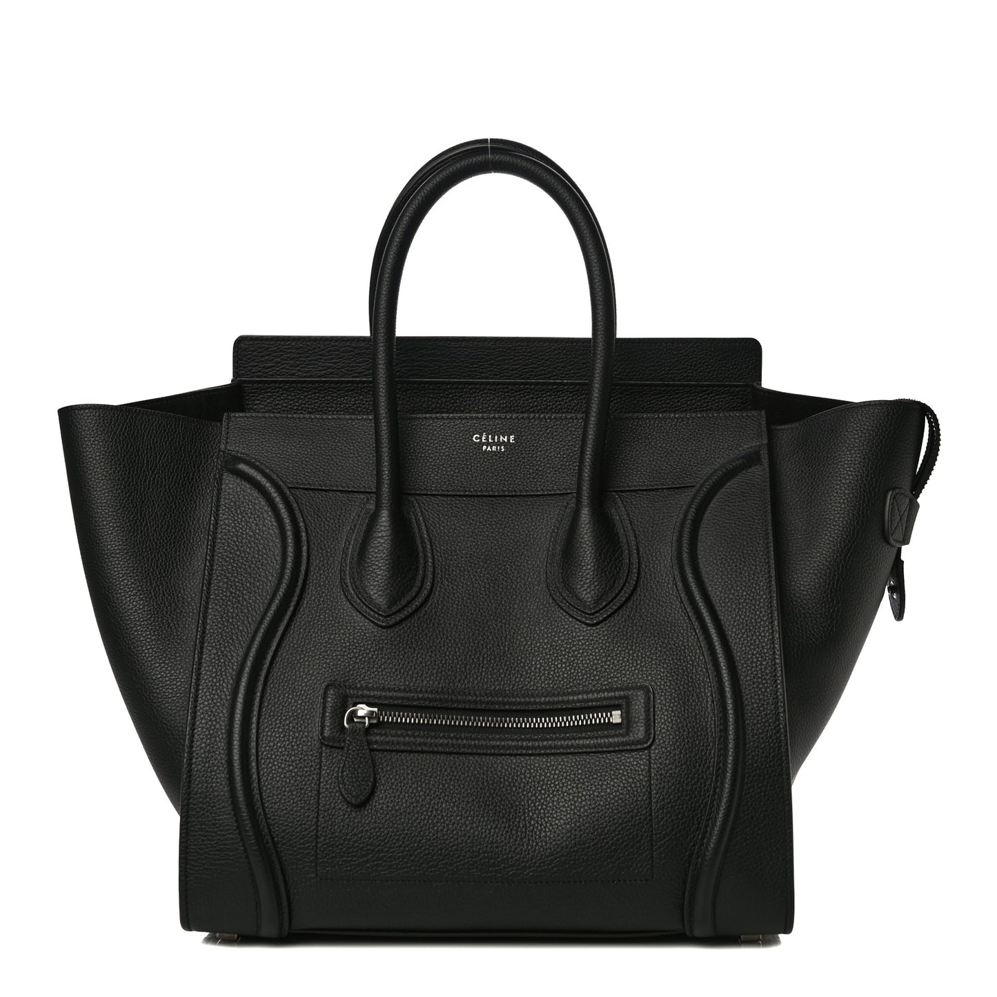 Drummed Calfskin Mini Luggage Black