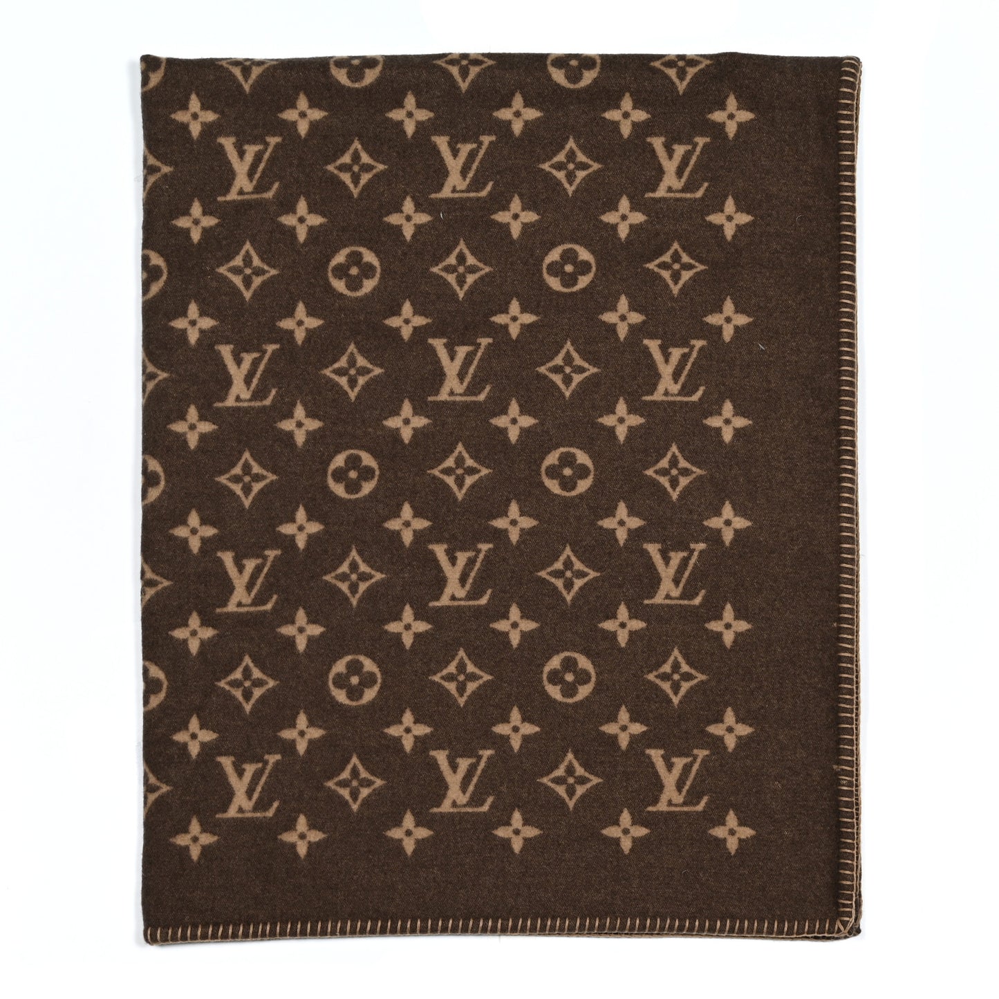 Wool Cashmere Neo Monogram Blanket Marron