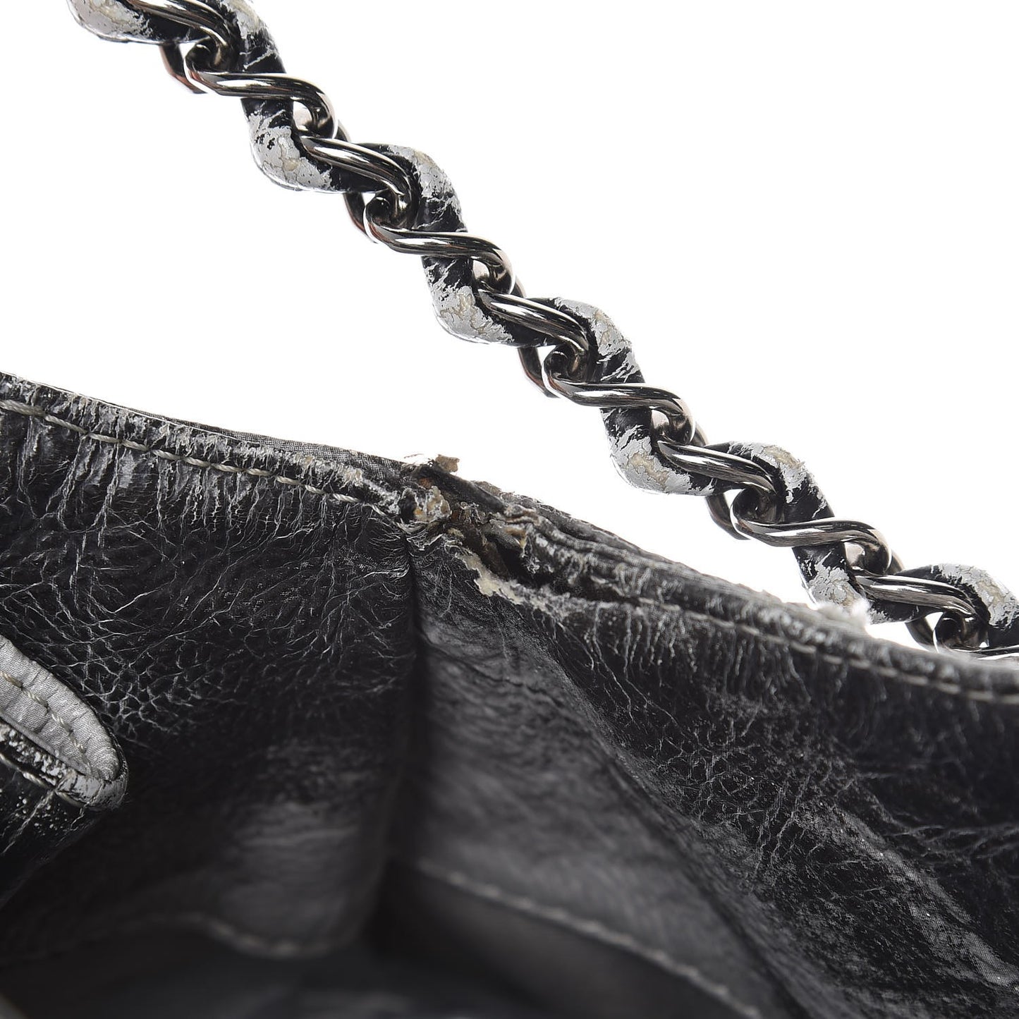 Vinyl Quilted Melrose Degrade Tote Black