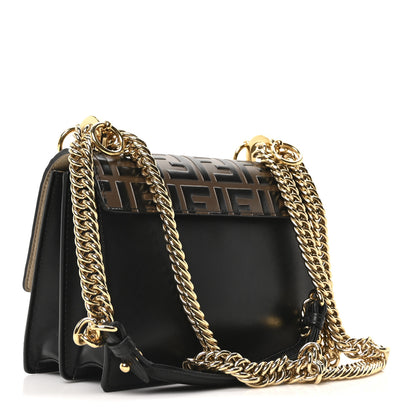 Fendi Vitello Liberty Bi-Color FF 1974 Embossed Small Kan I Shoulder Bag Black Maya 3 of 10