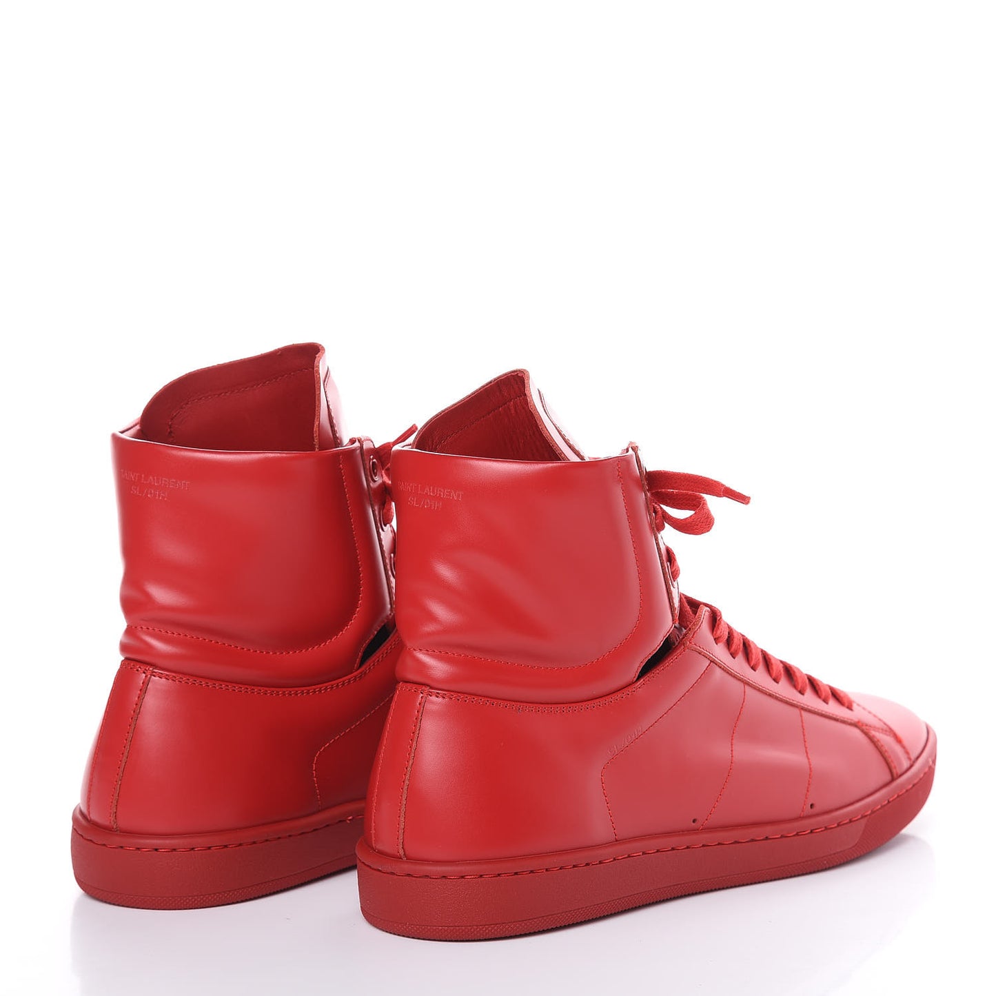 Calfskin Mens Court Classic SL/01H High Top Sneakers 41.5 New Red