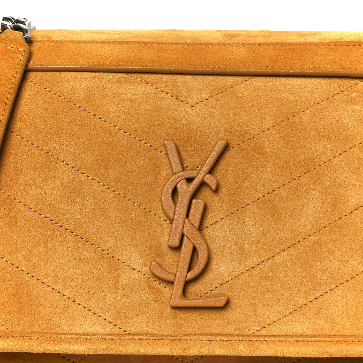 Saint Laurent Suede Monogram Medium Niki Chain Satchel Cheddar 9 of 12