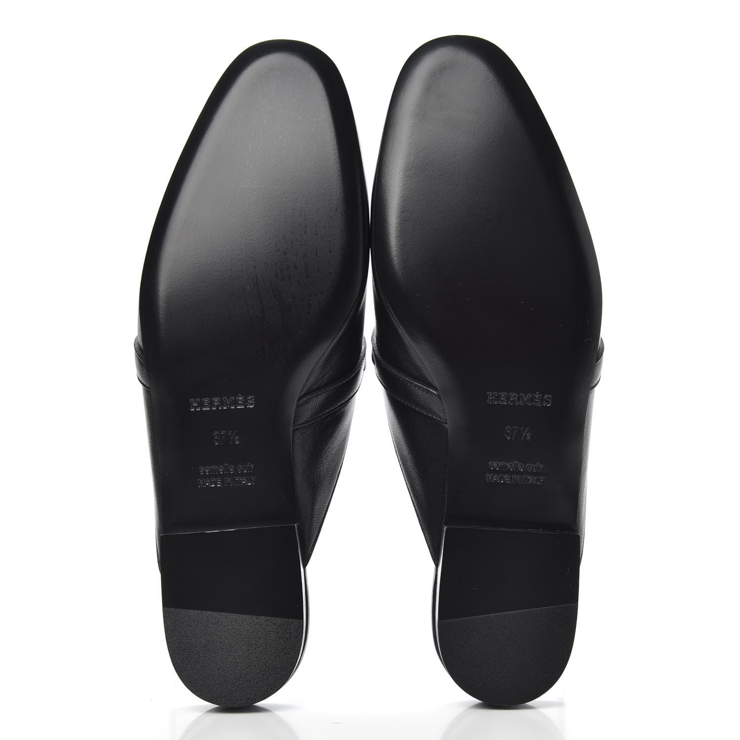 Hermes Goatskin Oz Mules 37.5 Black 5 of 8