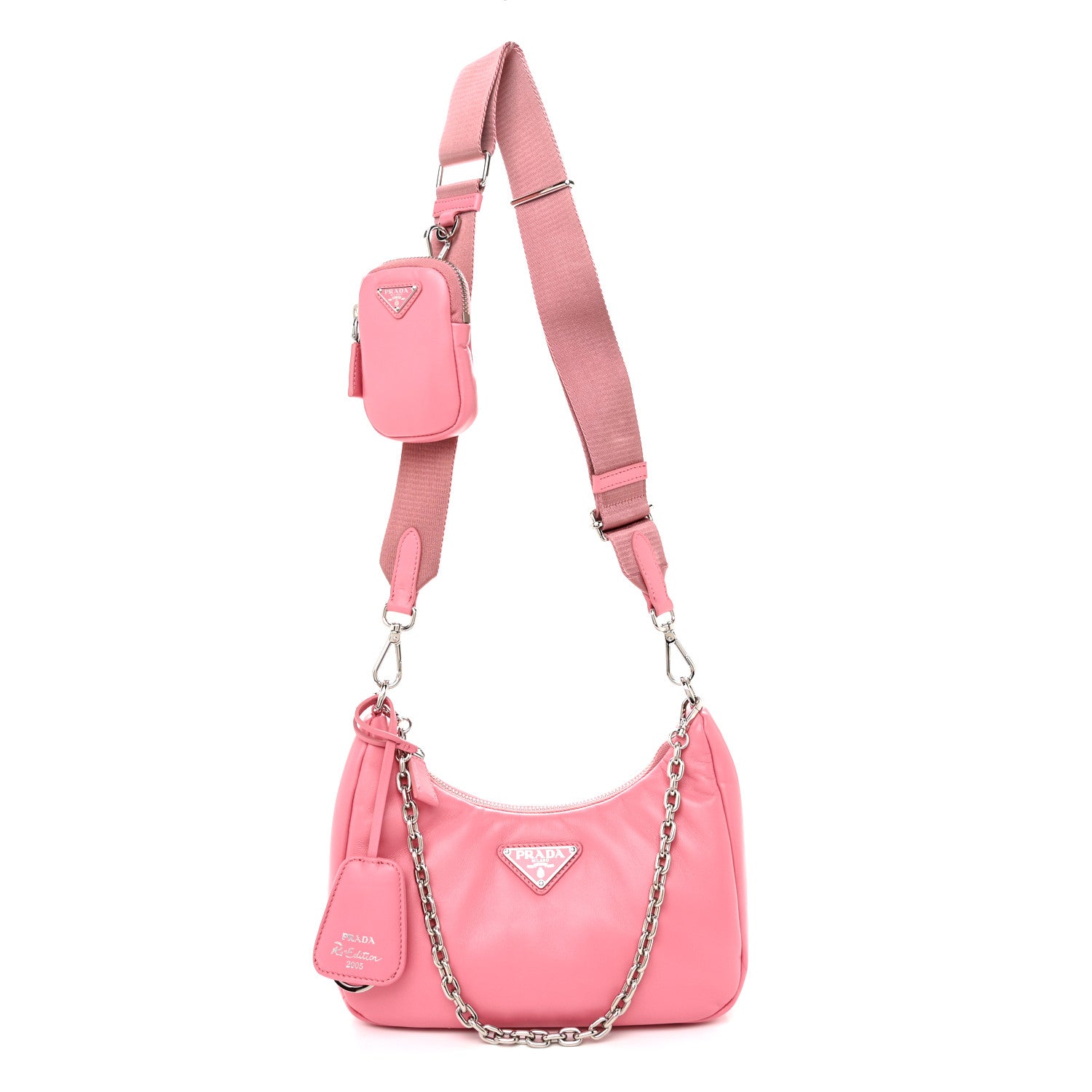 Prada Nappa Soft Padded Re-Edition 2005 Shoulder Bag Geranio 1 of 10