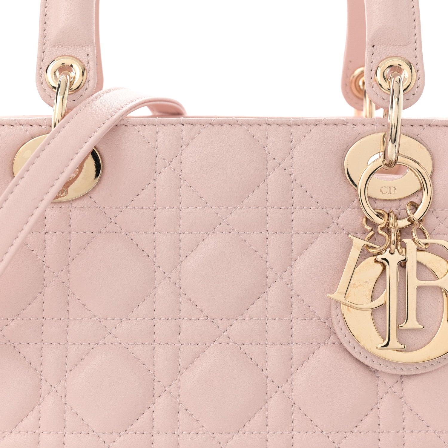 Christian Dior Lambskin Cannage Medium Lady Dior Light Pink 8 of 11