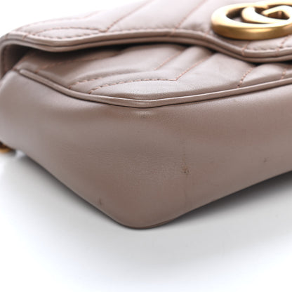 Gucci Calfskin Matelasse Super Mini GG Marmont Shoulder Bag Porcelain Rose 14 of 20