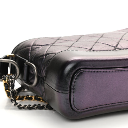 Chanel Iridescent Aged Calfskin Quilted Small Gabrielle Hobo Black 9 of 10