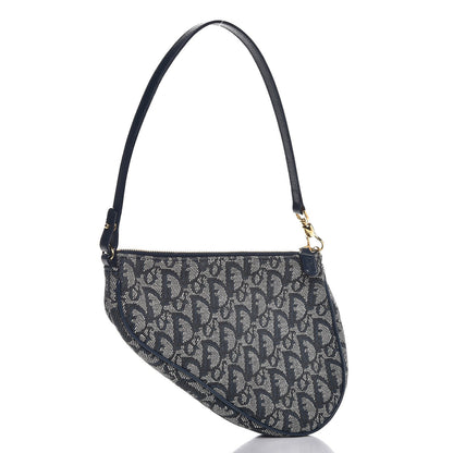 Christian Dior Monogram Mini Saddle Pochette Navy 3 of 7