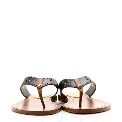 Louis Vuitton Monogram Sunny Flat Thong Sandals 38.5 Brown 2 of 8