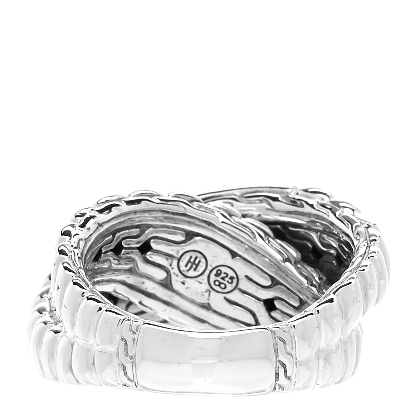 Sterling Silver Black Sapphire Crossover Ring 55 7.25