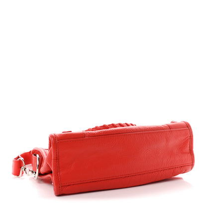 Balenciaga Matte Goatskin Rubber Covered Classic Hardware Mini City Rouge Coquelico Rouge Braise 5 of 11