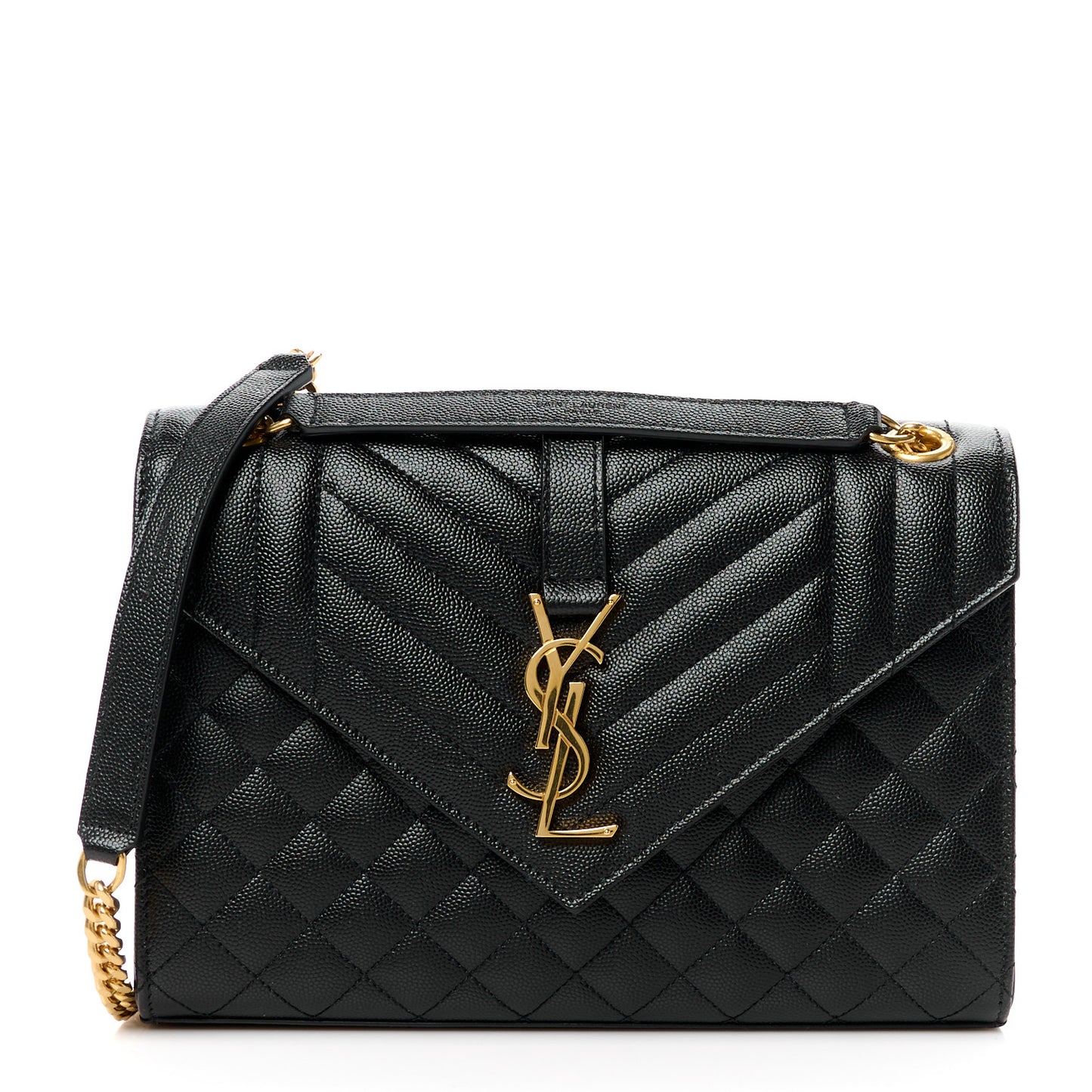 Grain De Poudre Textured Mixed Matelasse Triquilt Medium Monogram Satchel Black