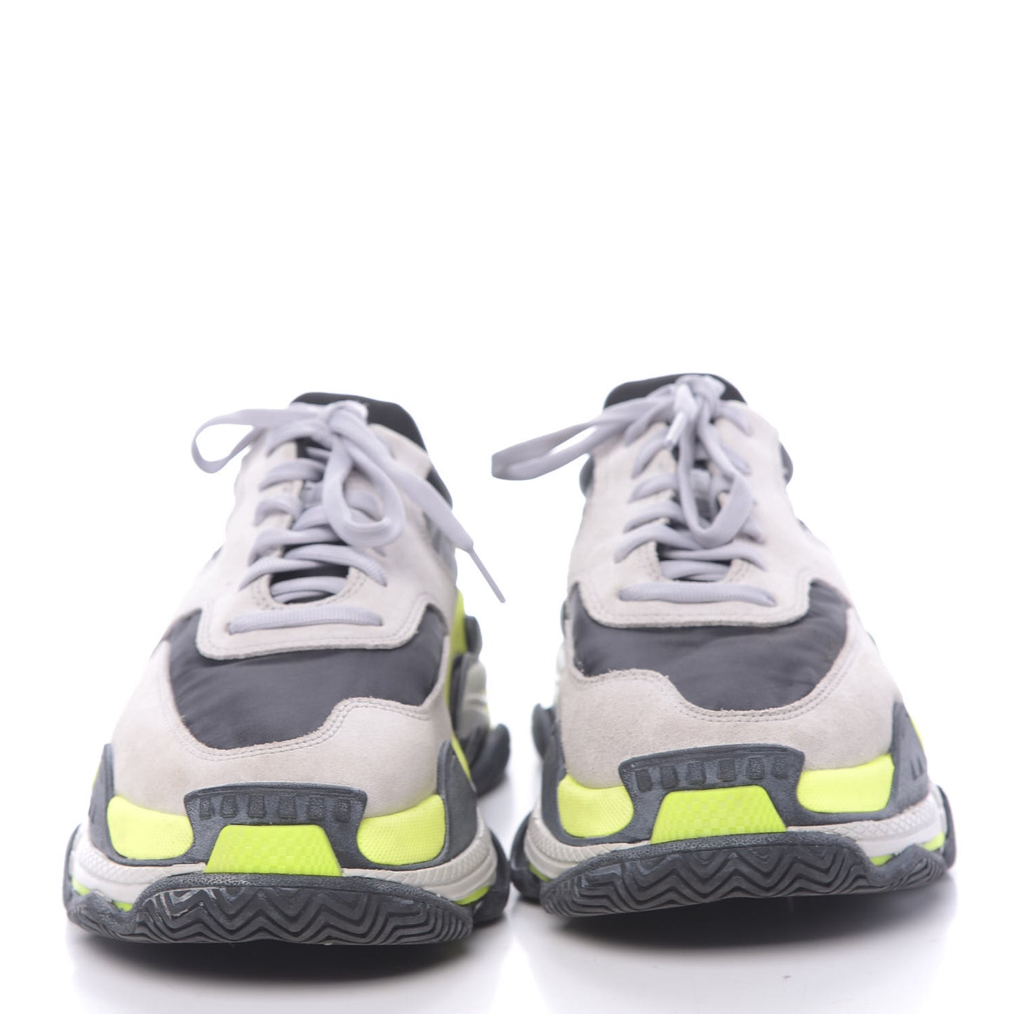 Nylon Suede Mens Triple S 2.0 Sneakers 40 Gris Black Jaune Fluo