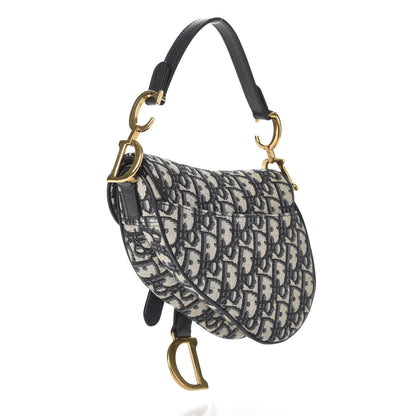 Christian Dior Oblique Mini Saddle Bag Blue 3 of 10