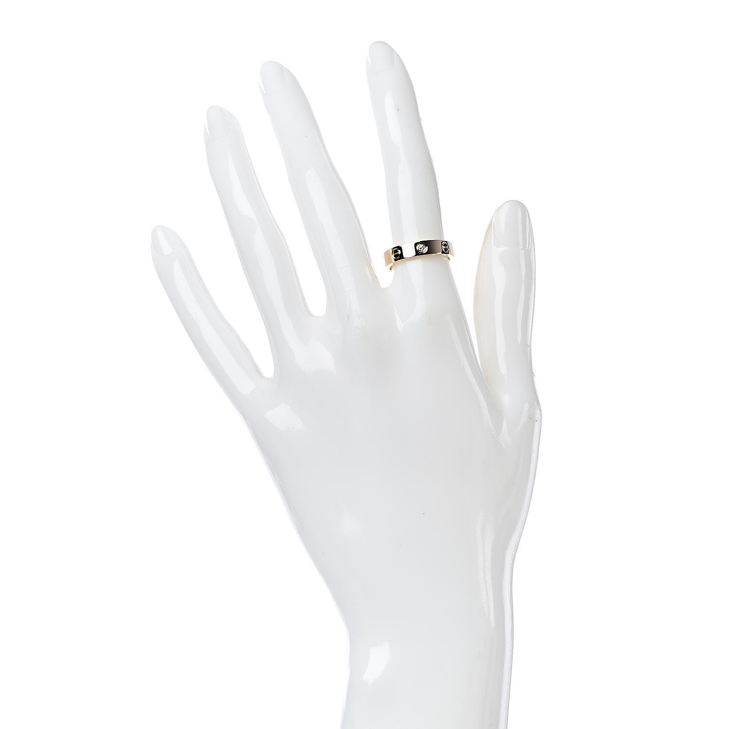 Cartier 18K Yellow Gold Diamond 4mm LOVE Wedding Band Ring 50 5.5 2 of 5
