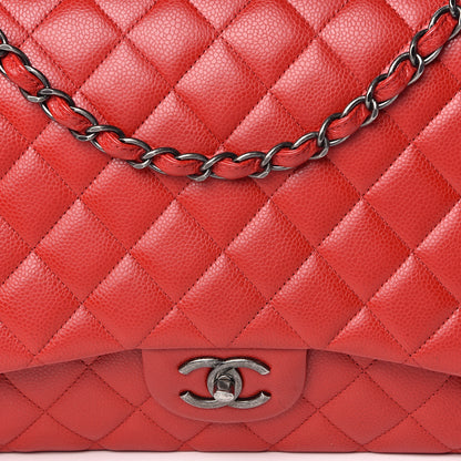 Chanel Caviar Quilted Maxi Double Flap Red 13 of 13