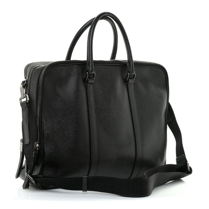 Burberry Textured Calfskin Briefcase Black 2 of 9