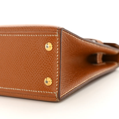 Hermes Courchevel Micro Kelly Sellier 15 Gold 10 of 12