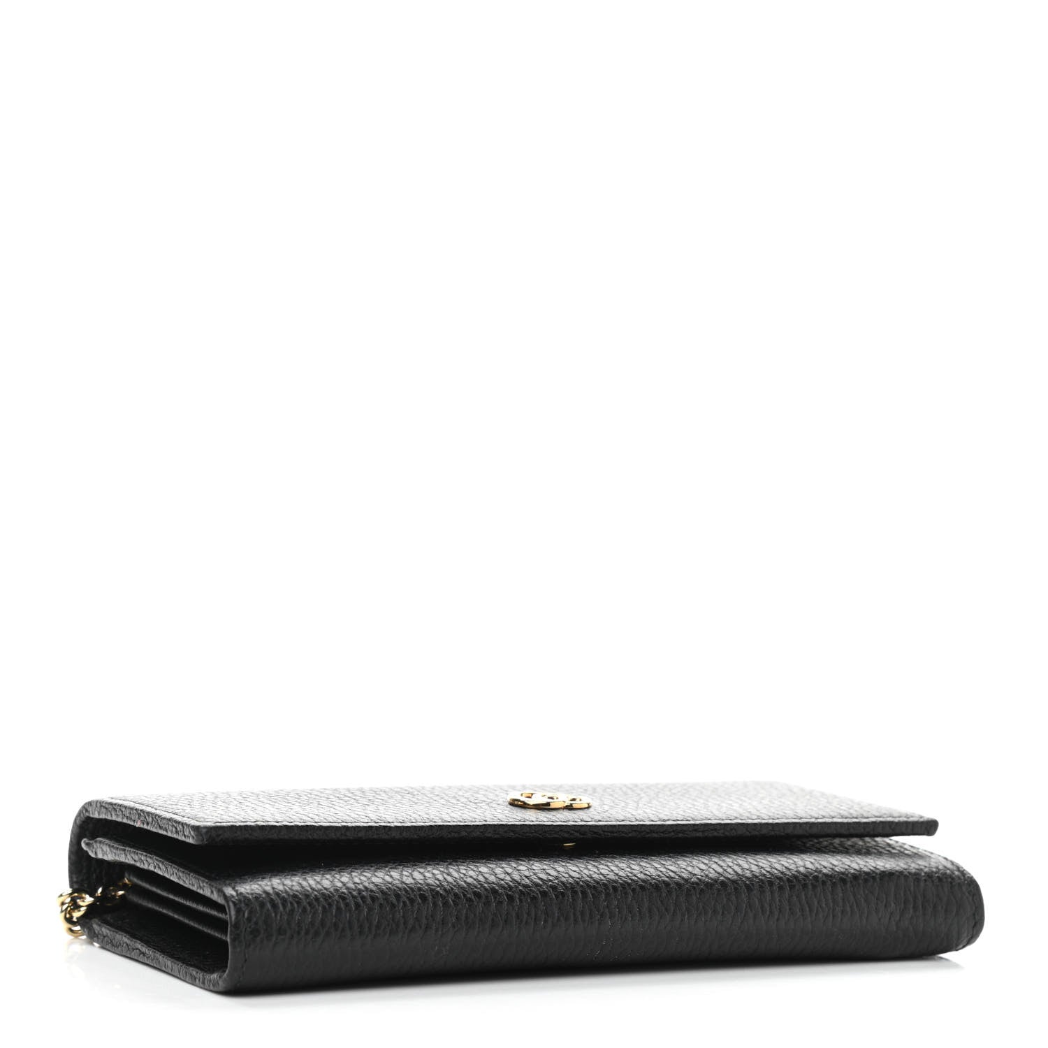 Gucci Calfskin Petite GG Marmont Wallet Chain Bag Black 4 of 12