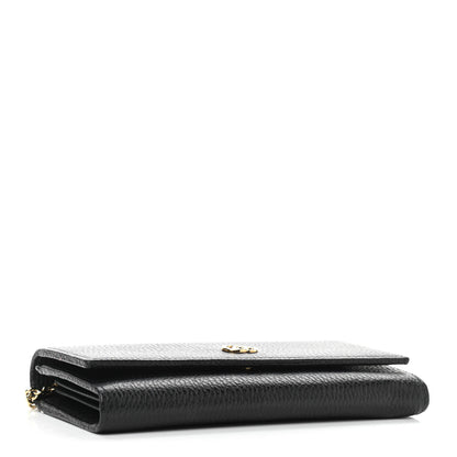 Gucci Calfskin Petite GG Marmont Wallet Chain Bag Black 4 of 12