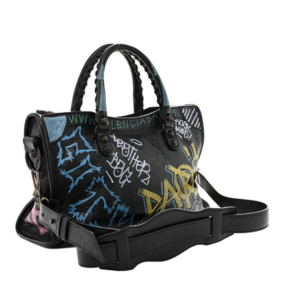 Balenciaga Agneau Graffiti All Over Classic Hardware S City Black Multicolor 4 of 11