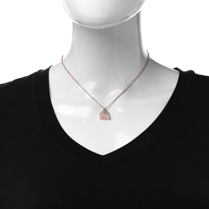 Hermes 18K Rose Gold Diamond Birkin Amulettes Pendant Necklace 2 of 6
